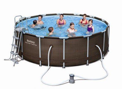 Uniek rattan Bestway Power steel zwembad