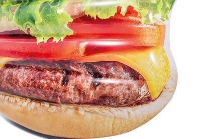 Opblaasbaar eiland hamburger, smikkelend de zomer door!