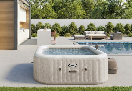 Intex Bubble Massage Chevron Deluxe - 6 persoons | Opblaasbare spa met appbediening