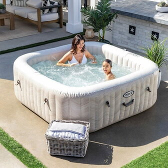 Intex Bubble Massage Chevron Deluxe - 4 persoons | Opblaasbare spa met appbediening