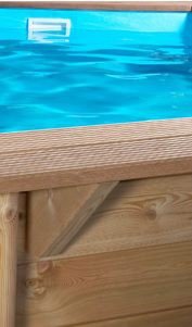 Rechthoekig houten inbouwzwembad