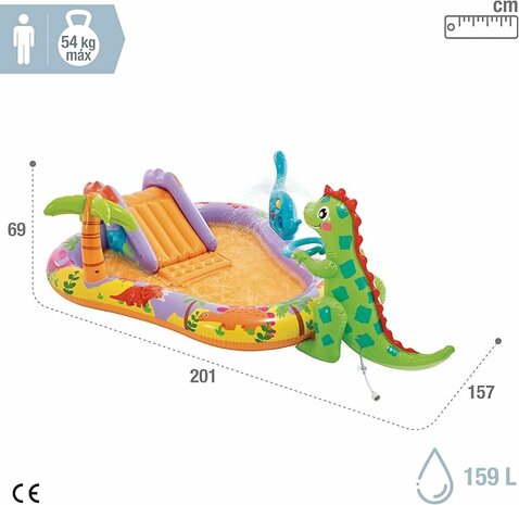 Intex Dino Park Speelcentrum – Opblaasbaar Waterparadijs voor Kinderen