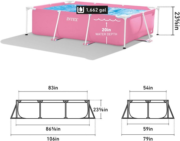 Afmetingen roze zwembad