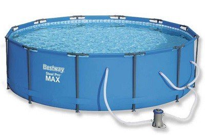 Rond zwembad voor in de tuin. Framezwembad Bestway!