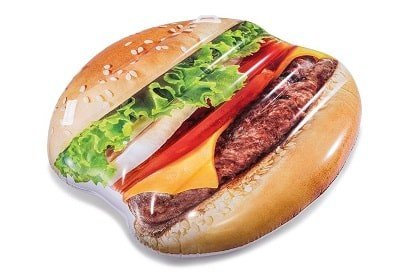 Opblaasbaar eiland hamburger, smikkelend de zomer door!
