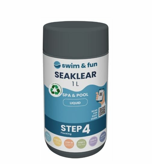 Swim & Fun SeaKlear Vloeibaar Vlokmiddel 1 Liter – Voor Helder Zwembad- en Spawater