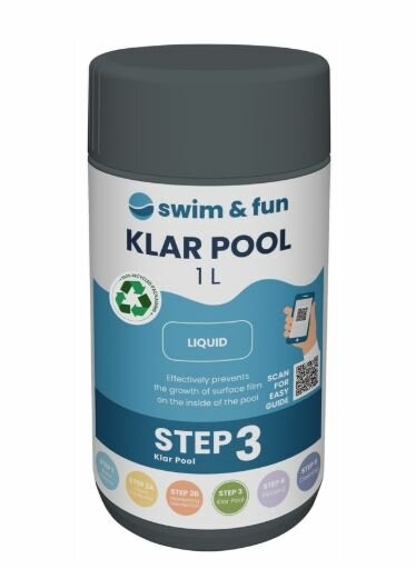 Swim & Fun KlarPool 1 Liter – Voorkomt Aanslag en Houdt Zwembadwater Helder