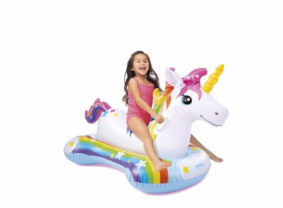 Opblaasbare unicorn Eenhoorn ride on koop!